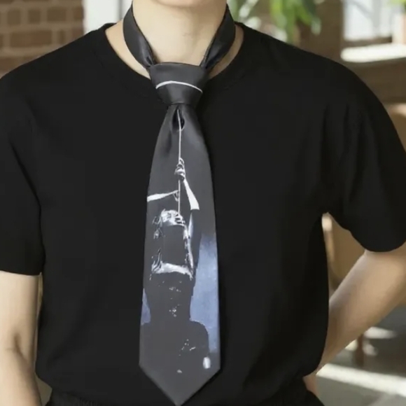 Ties Black & Blue Pole Dancer Silhouette Necktie – 100% Polyester - Picture 1 of 6